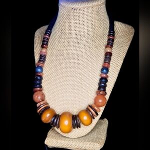 Vintage Butterscotch Phenolic & Genuine Carnelian Statement Necklace